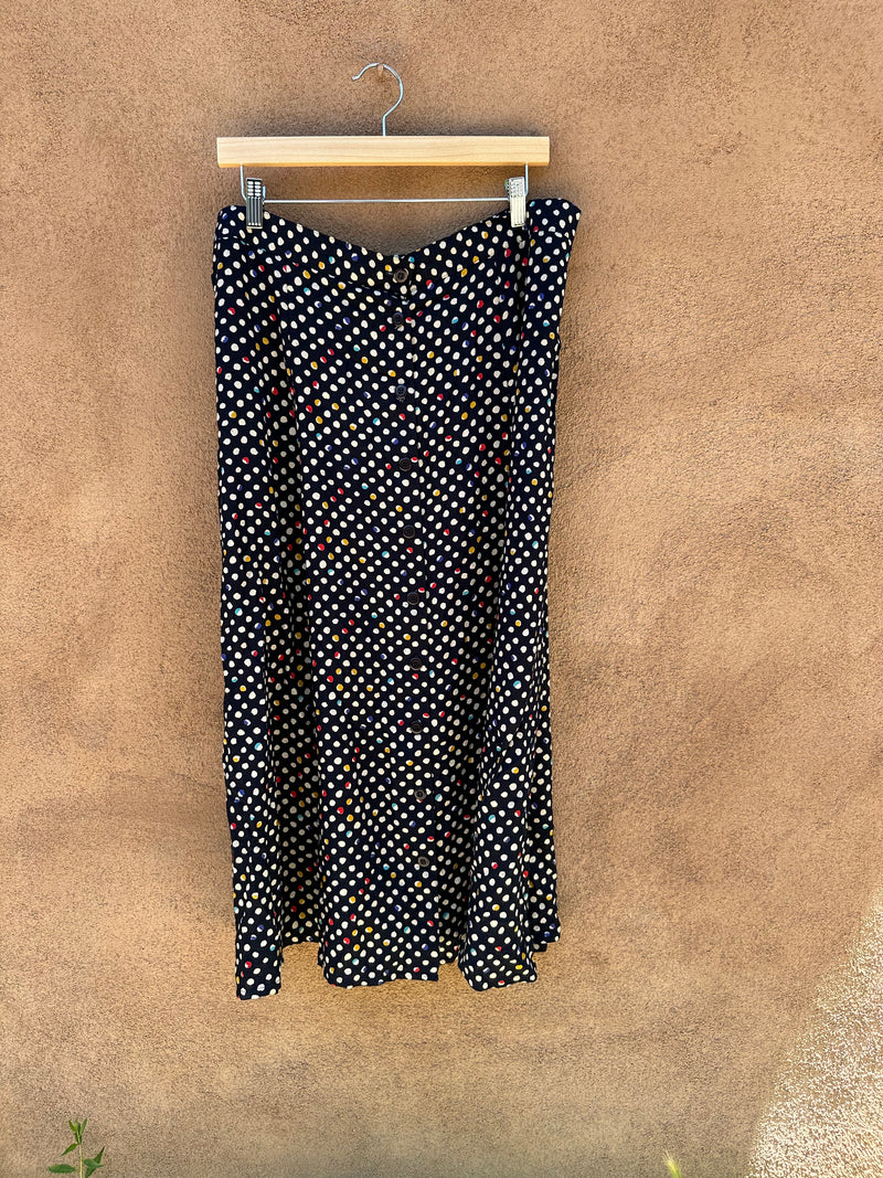 Modiano Polka Dot Rayon Skirt and Blouse Set