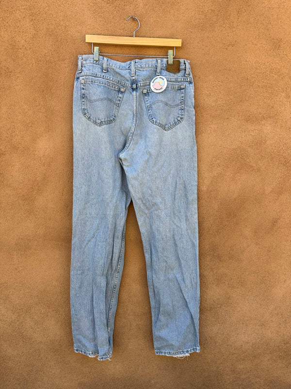 Light Wash Lee Jeans with Distressed Knees 36 x 36