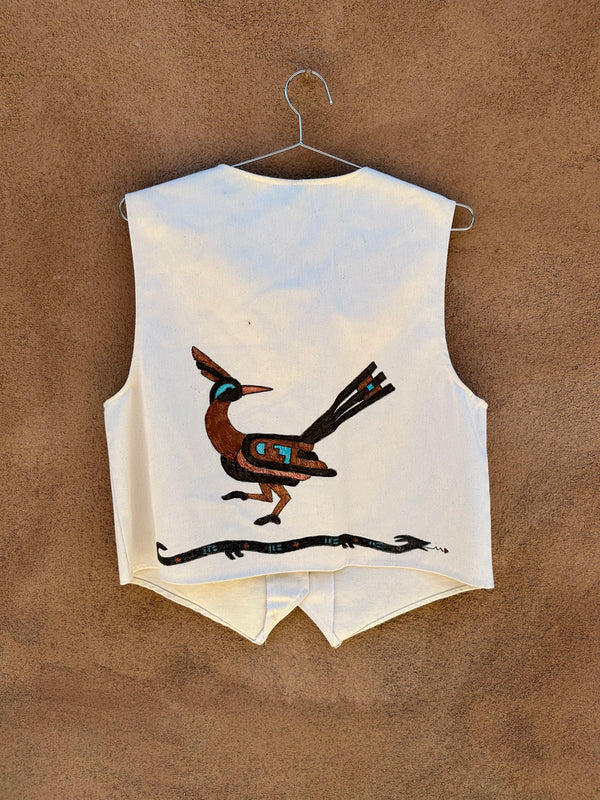 Roadrunner/Pueblo Themed Canvas Vest