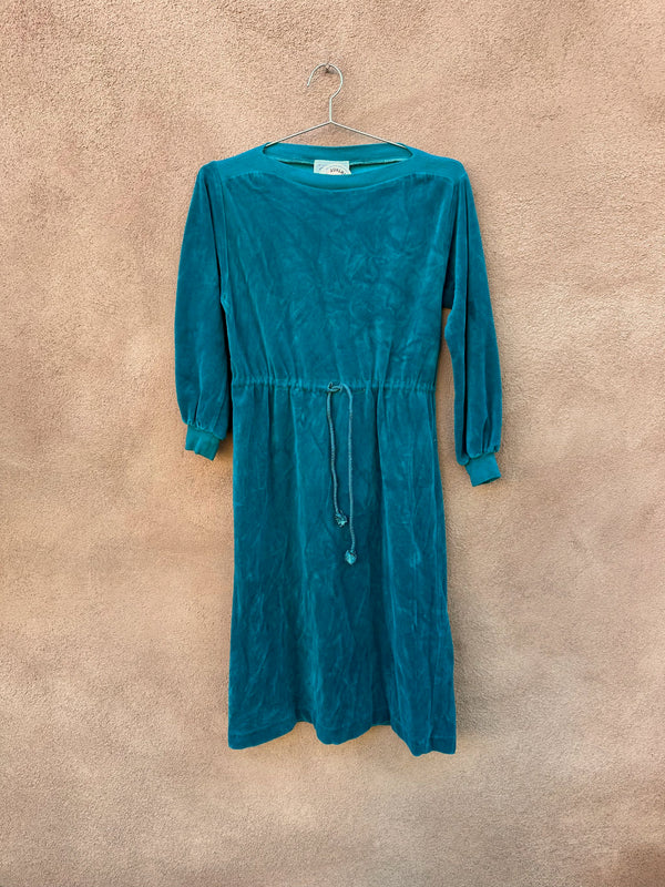70's Velour Belt Dress by Saybury - as is
