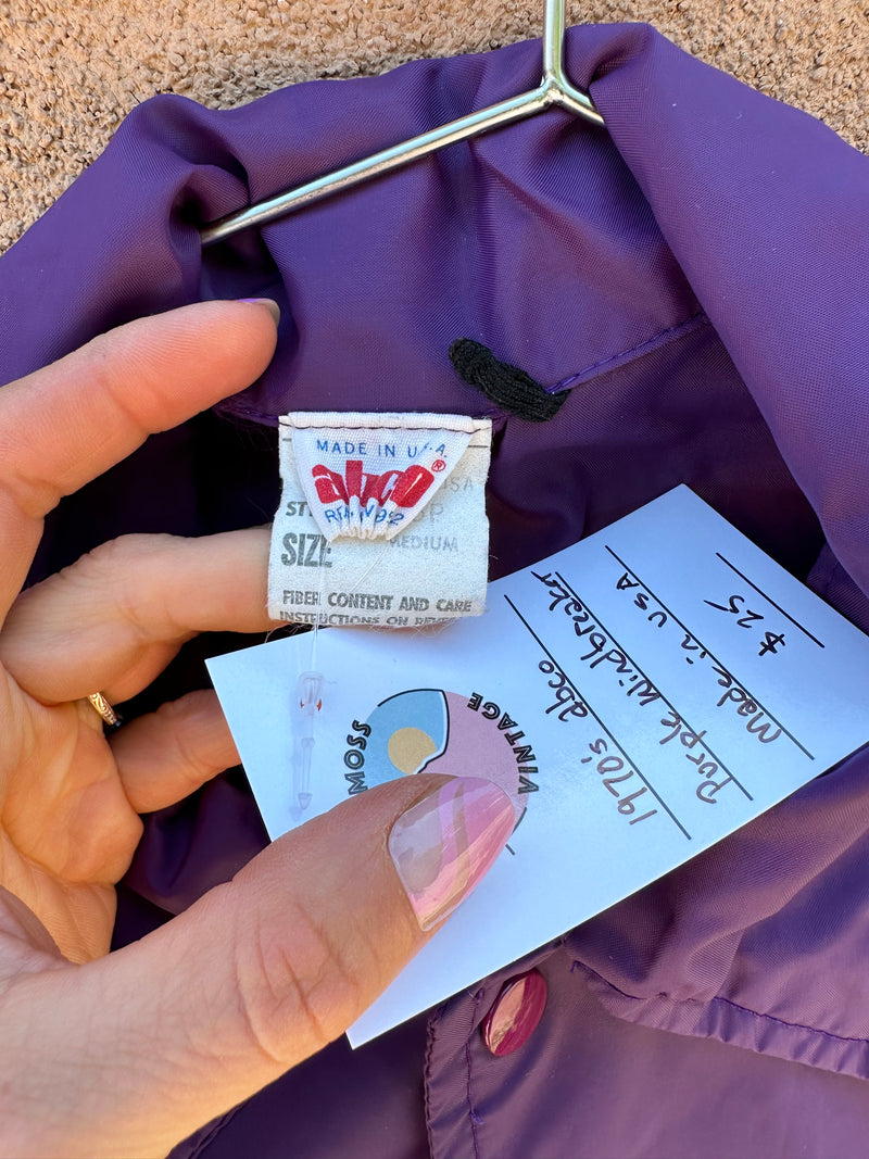 1970's abco Purple Windbreaker - Made in USA