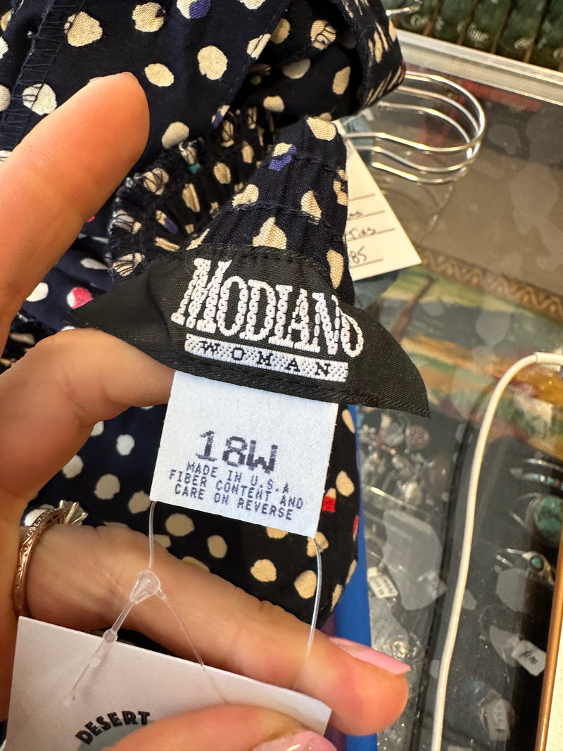 Modiano Polka Dot Rayon Skirt and Blouse Set