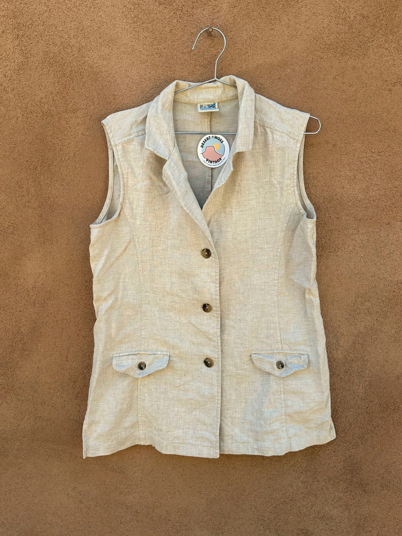 Travel Smith Linen Button Up Vest