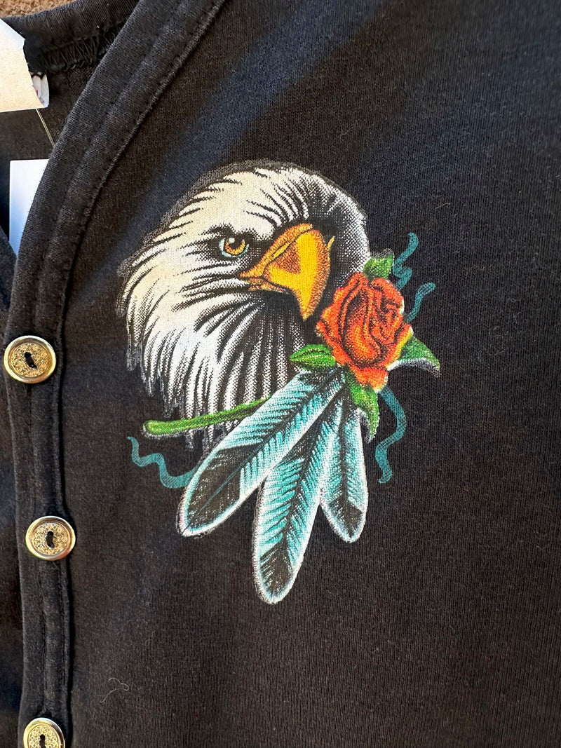 1980's Bald Eagle and Red Rose Biker Tank Top