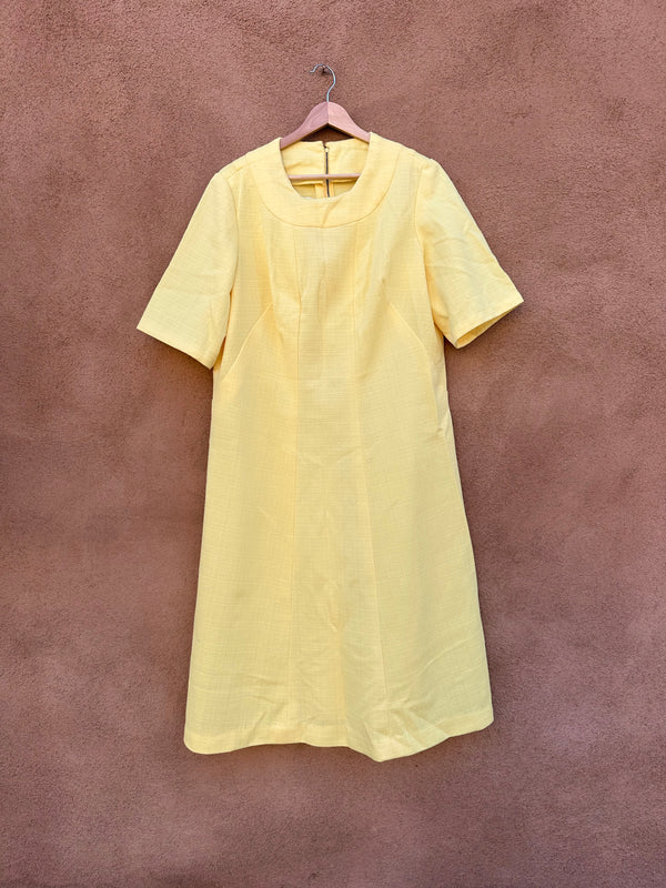 Canary Yellow 1960's Shift Dress