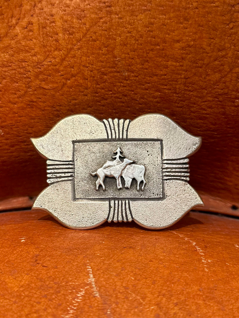 Sterling Silver Elk Buckle - Mountain Moon