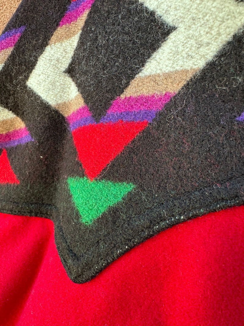 80's Red Pendleton with Geometric Front and Rear Yokes