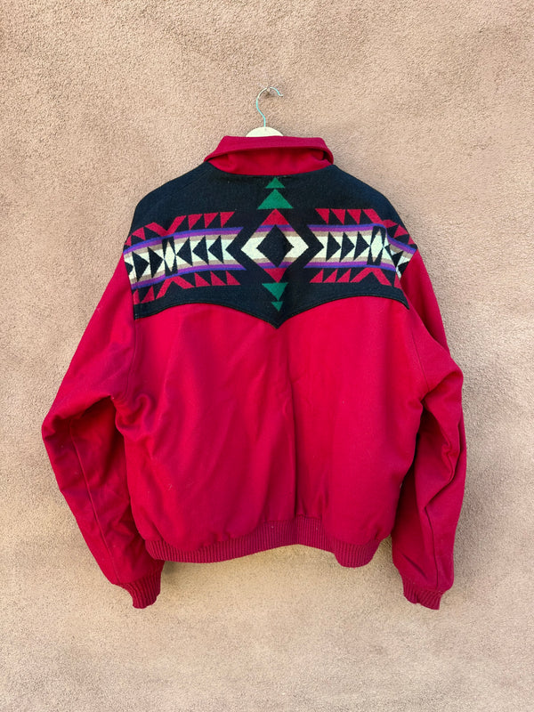 80's Red Pendleton with Geometric Front and Rear Yokes
