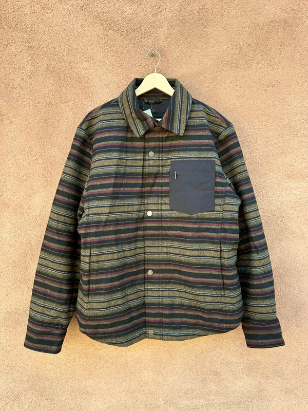 Green/Black Stripe Wool Blend Jacket - Pendleton