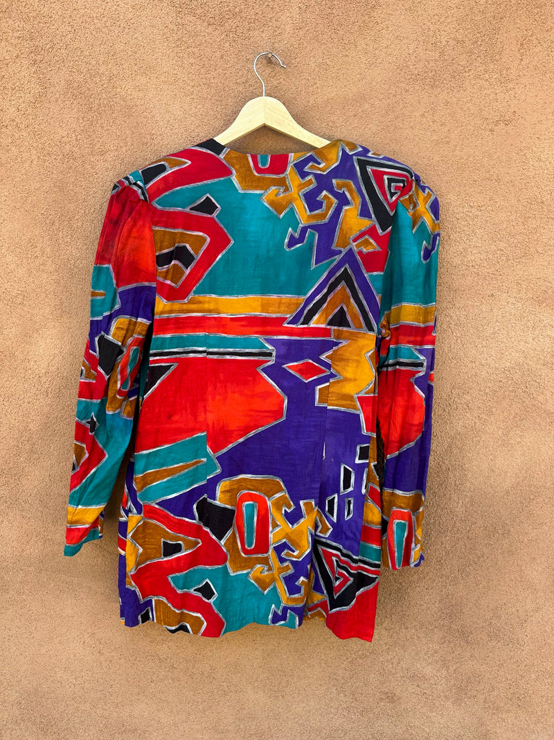 Abstract 80's Colorful Blazer, Made in USA