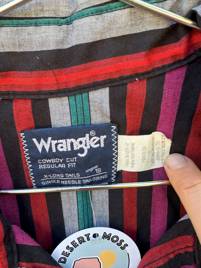 Colorful Western Stripe Wrangler Button Snap Shirt XL/XXL