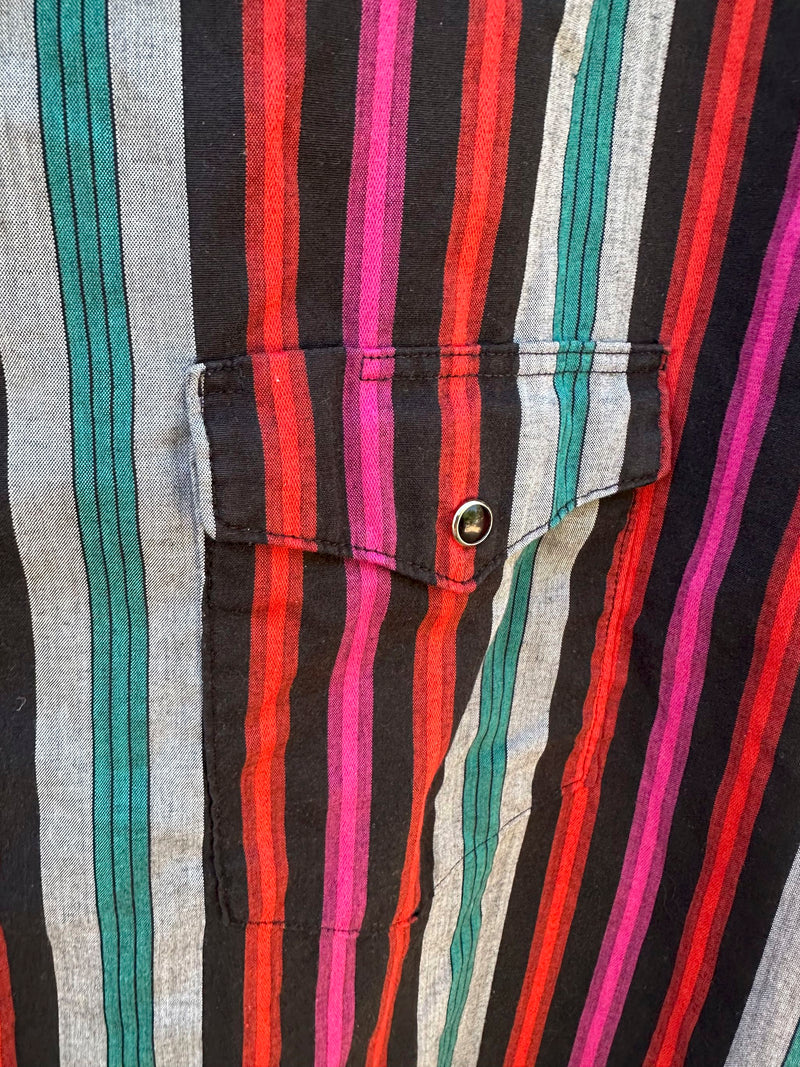 Colorful Western Stripe Wrangler Button Snap Shirt XL/XXL