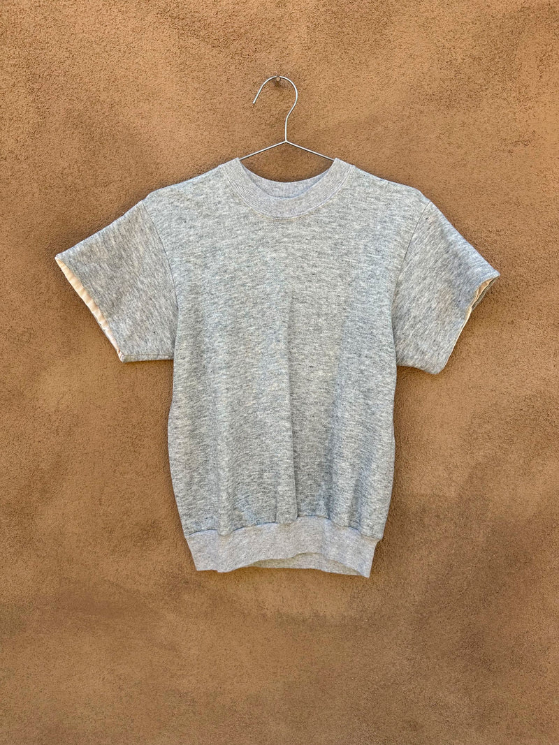 1980's Short Sleeve Heather Gray Sweatshirt, Made in USA