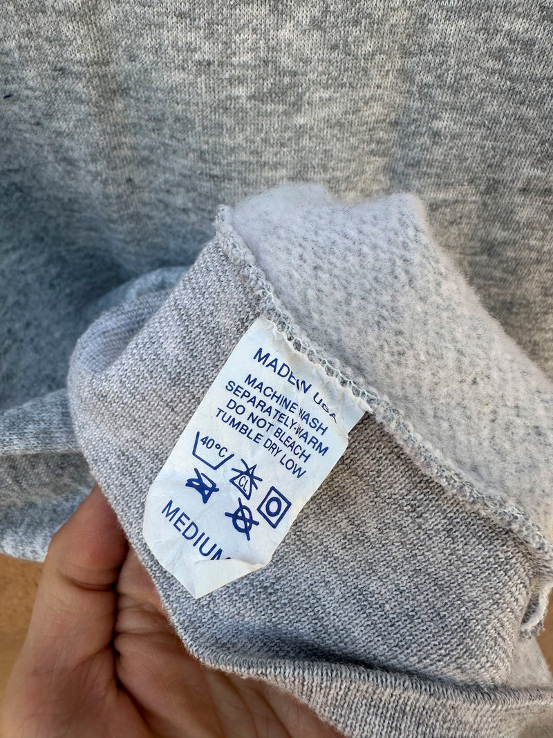 1980's Short Sleeve Heather Gray Sweatshirt, Made in USA