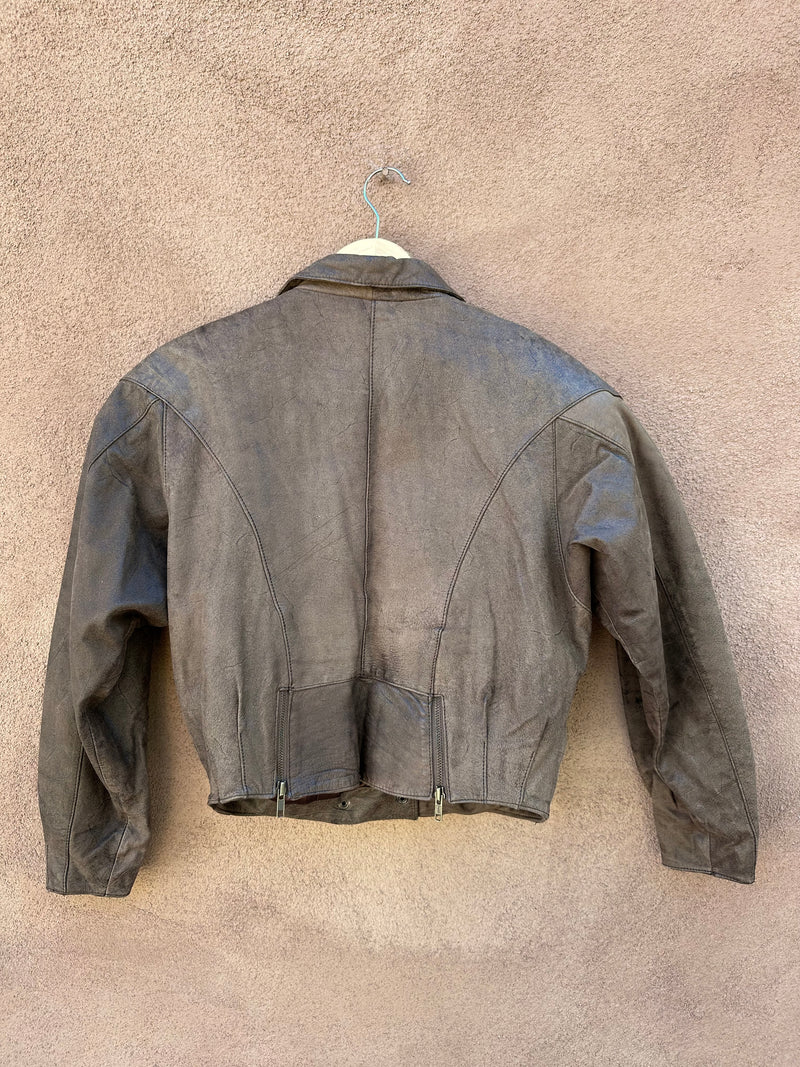 Tannery West Brown Leather Biker Style Jacket