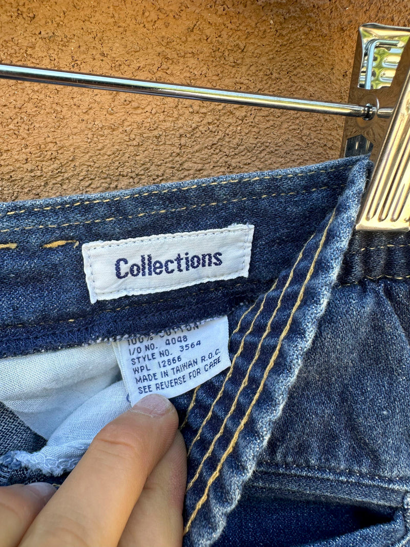 1980's Collections Denim Flare Cotton Skirt
