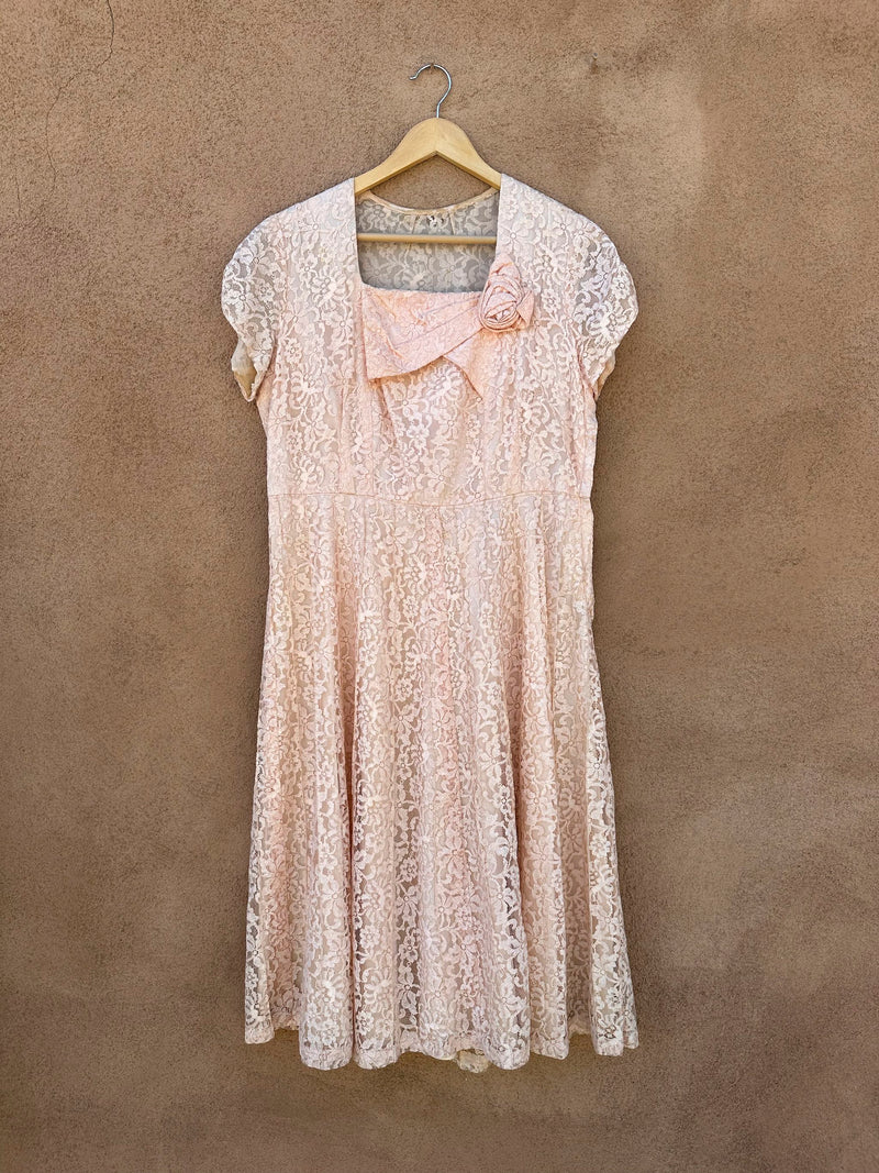 1940's Form Fit Lace Dress - as is