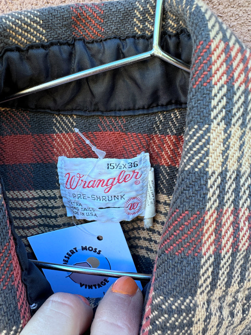 1960's Wrangler Flannel Shirt 15 1/2 x 36 (on hold)