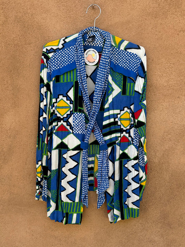 Rayon 1980's Ali Miles Tie Blouse
