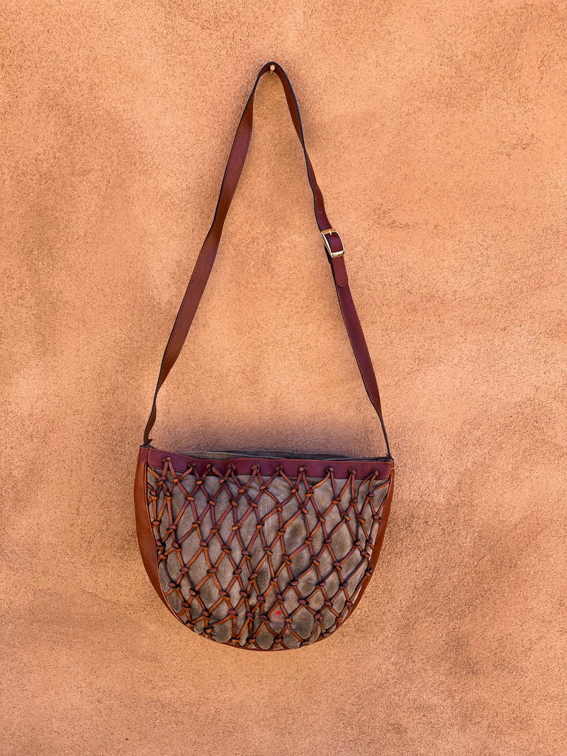 Braided Leather & Suede Purse by Aspects - as is