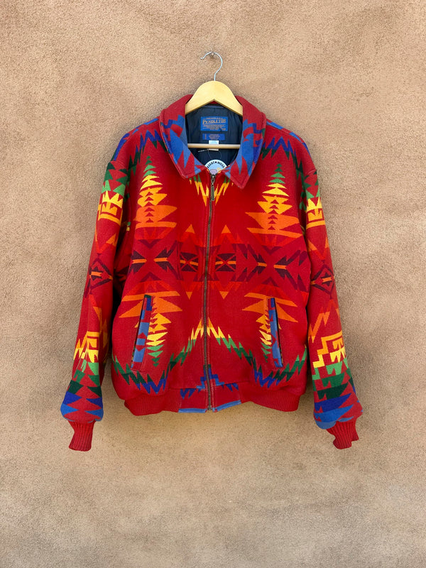 Red 1980's Pendleton Wool Bomber, XXL