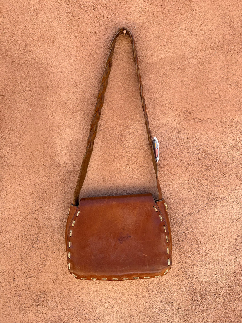 Embossed 70's Purse with Antler Clasp Button