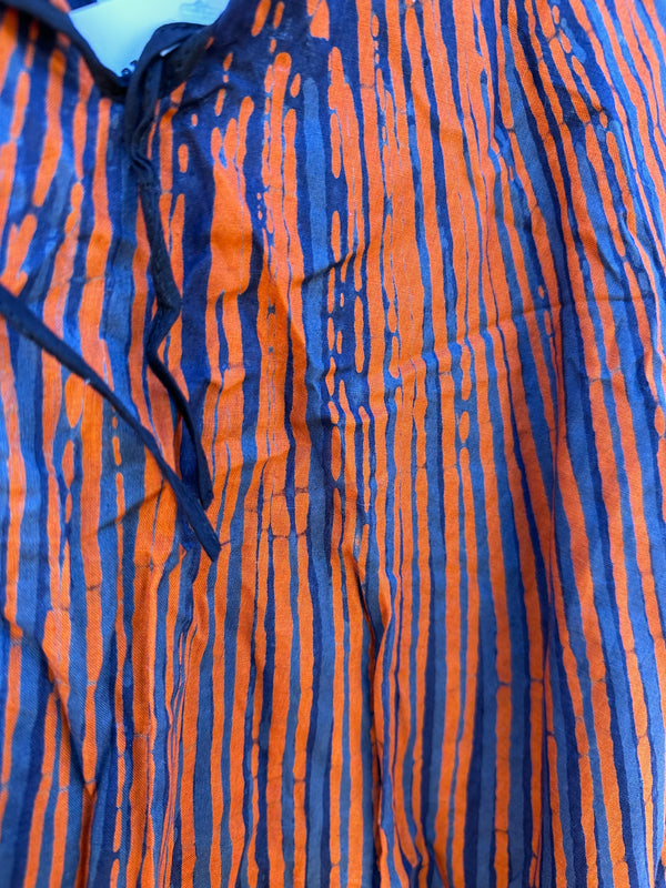 Orange & Navy Batik Top