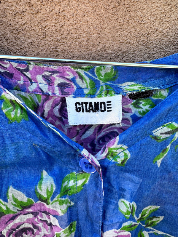 Sheer Floral Gitano Blouse - as is