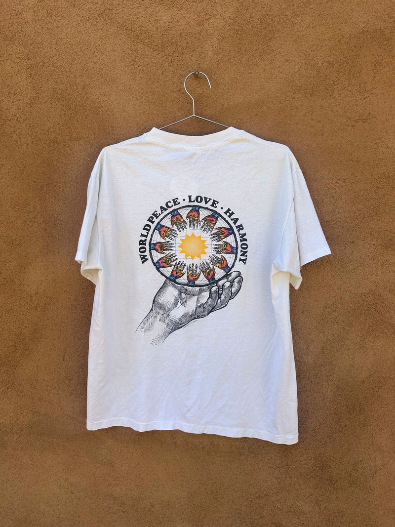 World Peace Love Harmony Quest Pledge T-shirt