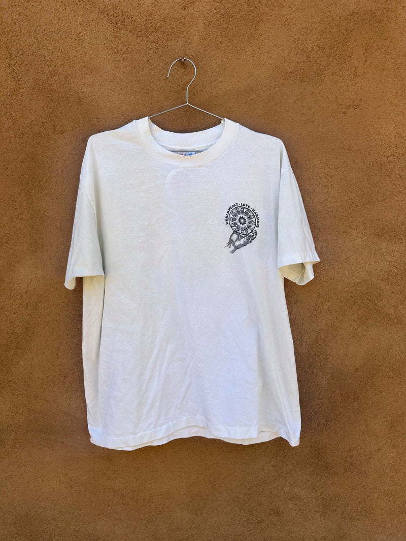 World Peace Love Harmony Quest Pledge T-shirt