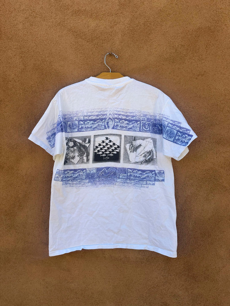 90's MC Escher All Over Print T-shirt