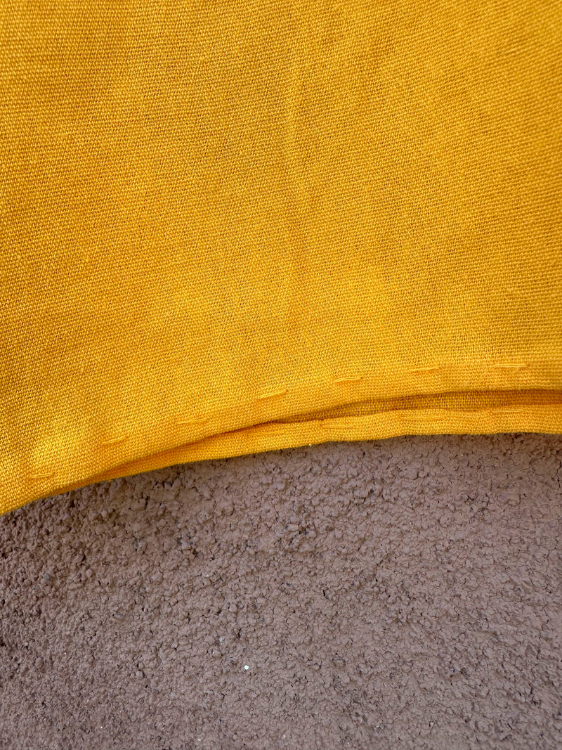 Yellow Cotton Embroidered Mexican Huipil