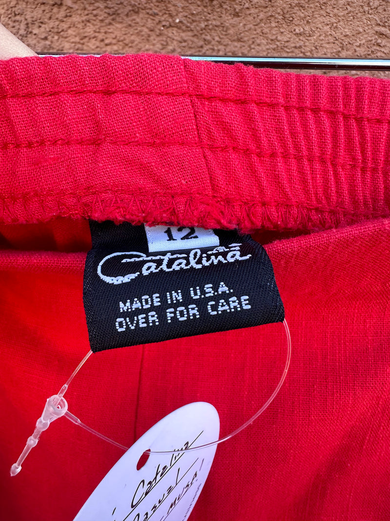 80's Catalina Red Casual Trousers - Made in USA