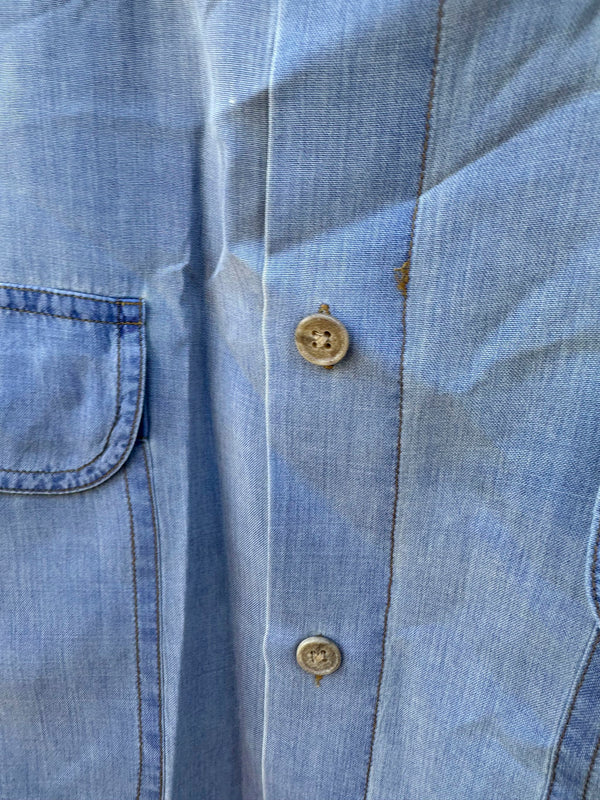 Blue Barry Bricken 100% Silk Shirt