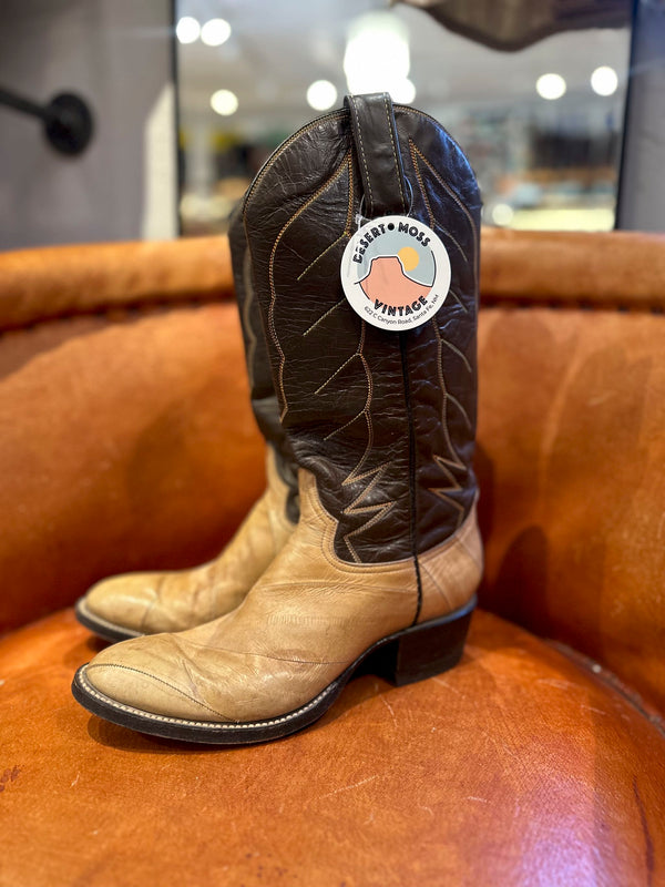 Two Tone Eel & Leather Boots, 8B