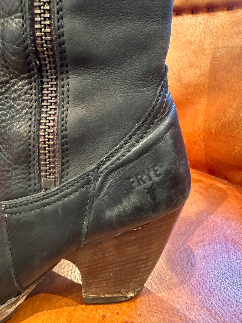 Black Frye Zip Up Boots 6.5 M