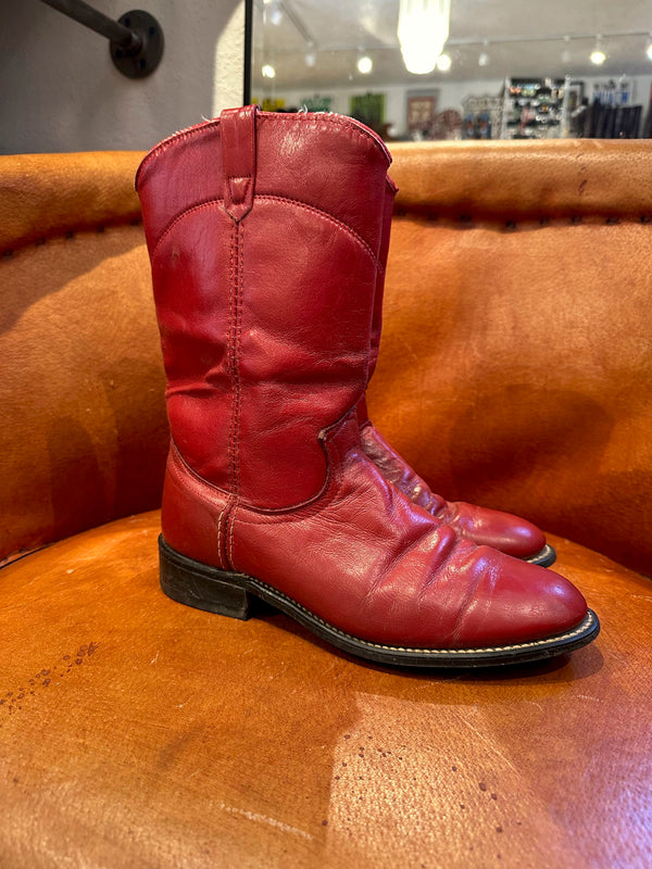 Red ACME Roper Boots 7M