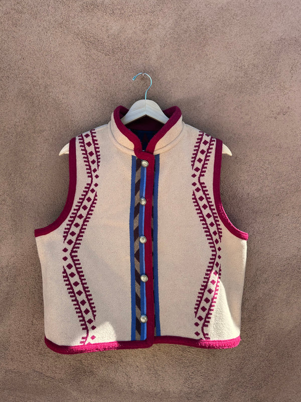 Reversible Pendleton Wool Vest with Concho Buttons