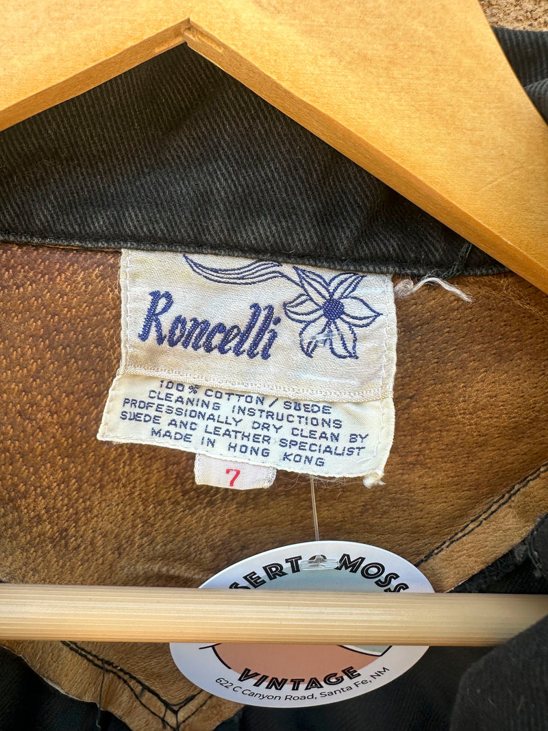 Roncelli 1970's Denim & Leather Jacket, 7