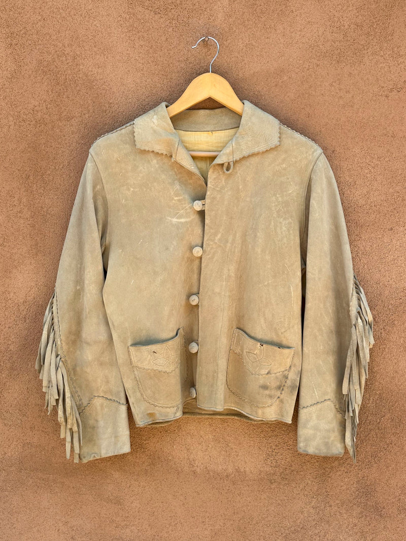 1940's/1950's Suede Fringe Bullhide Jacket - as is