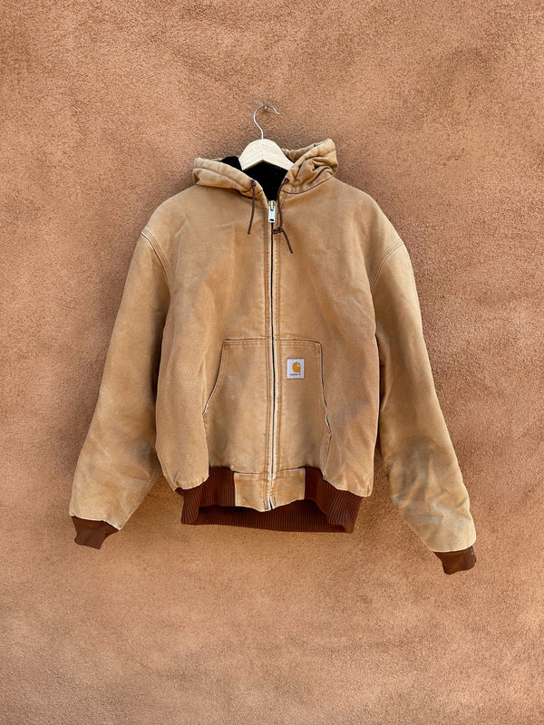 Tan Carhartt - Made in USA - Hooded Canvas Jacket