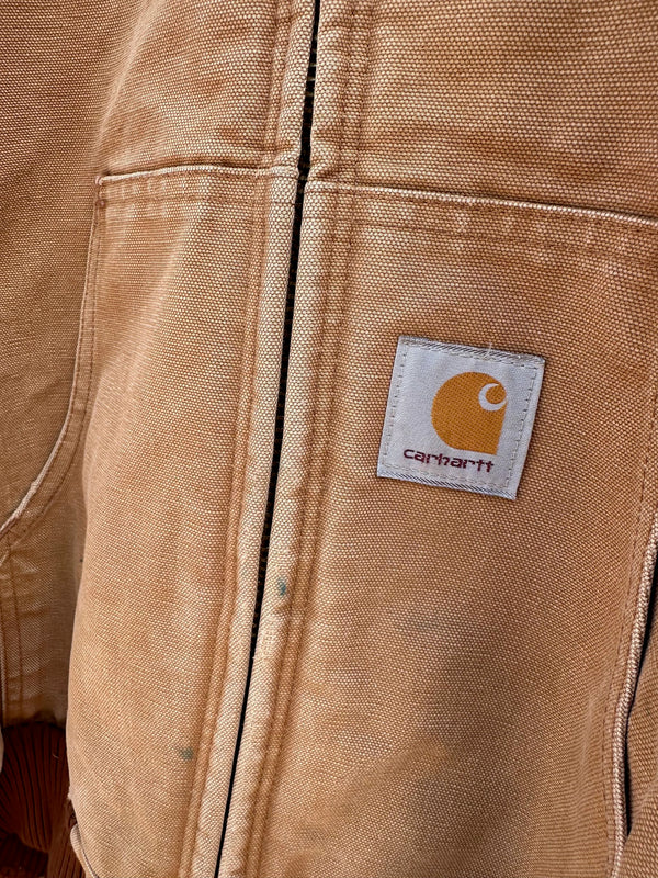 Tan Carhartt - Made in USA - Hooded Canvas Jacket