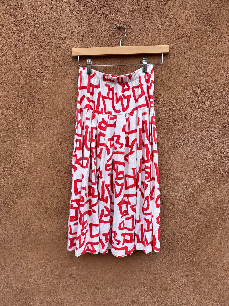 Notches Two Piece Set - Red & White