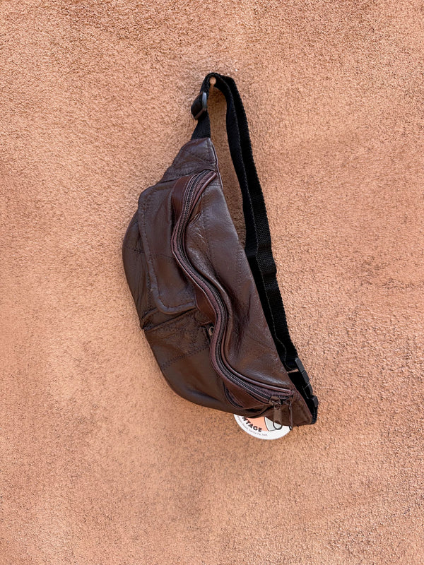 Brown Patchwork Fanny Pack