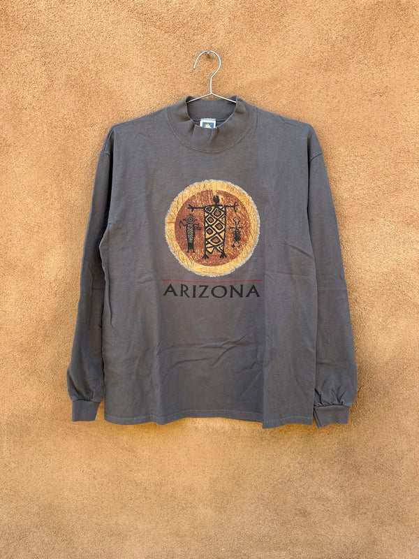Gray Arizona Cave Drawing Long Sleeve T-shirt