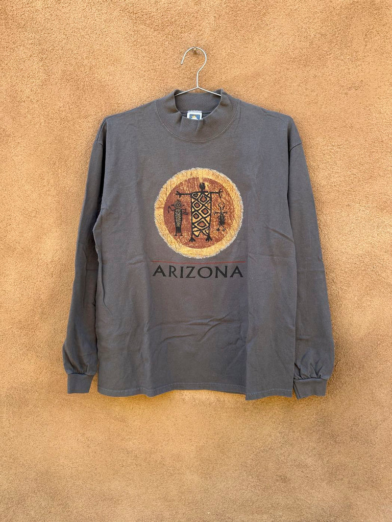 Gray Arizona Cave Drawing Long Sleeve T-shirt