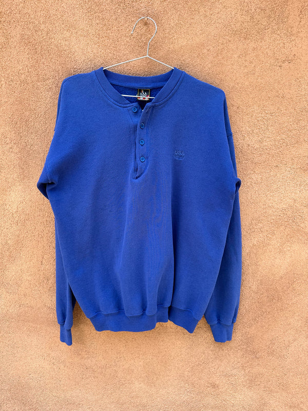 1988 Blue Olympics Henley Sweatshirt