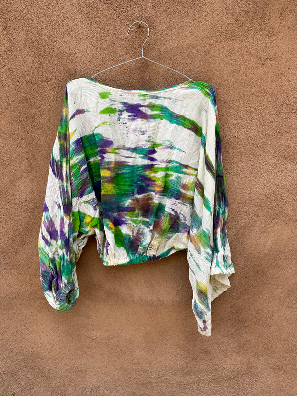 Tie Dye Dolman Sleeve Cotton Top