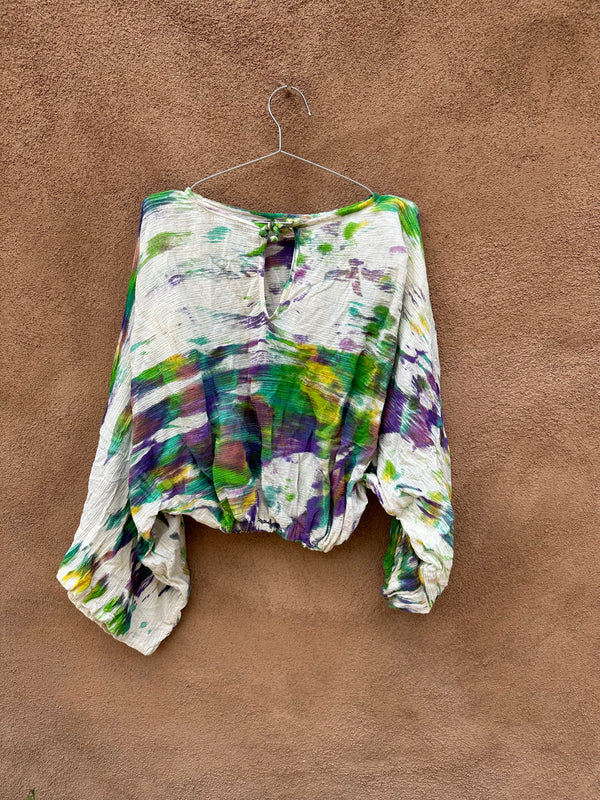 Tie Dye Dolman Sleeve Cotton Top