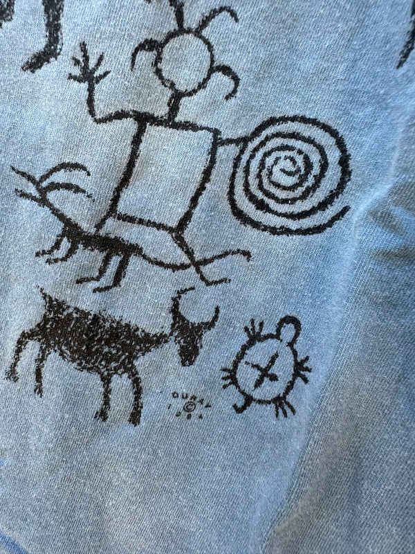 Blue Cave Painting T-shirt with Kokopelli